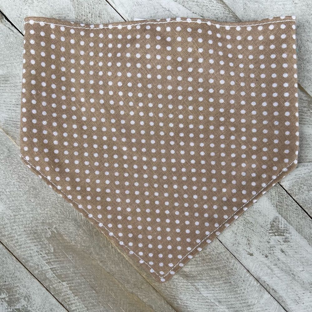 Tan polka dot bandana size small